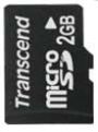 microSD (Trans-Flash) 2Gb Transcend, with0 MiniSD&SD Adapter